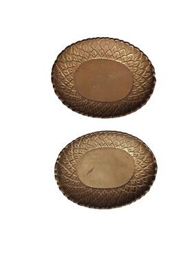 Vintage Brass Ashtrays  2 4" Oval India